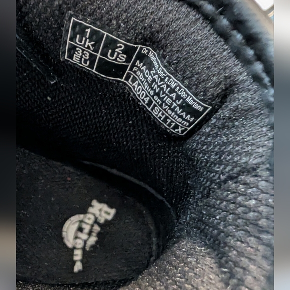 Dr. Martens White Leather Savala Lace Up Combat Boots Youth Size 2 - Picture 10 of 13